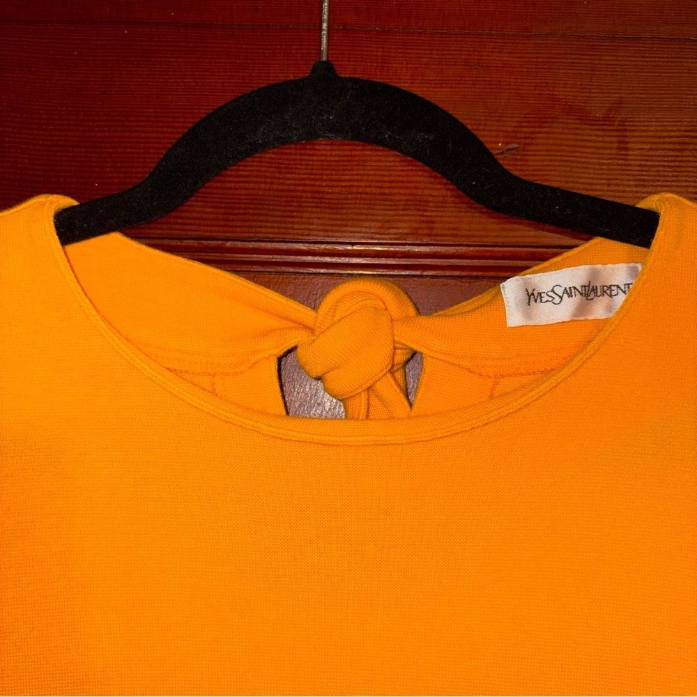 Yves Saint Laurent Vintage Marigold Yellow Knit Tunic Top Size M - Picture 3 of 10